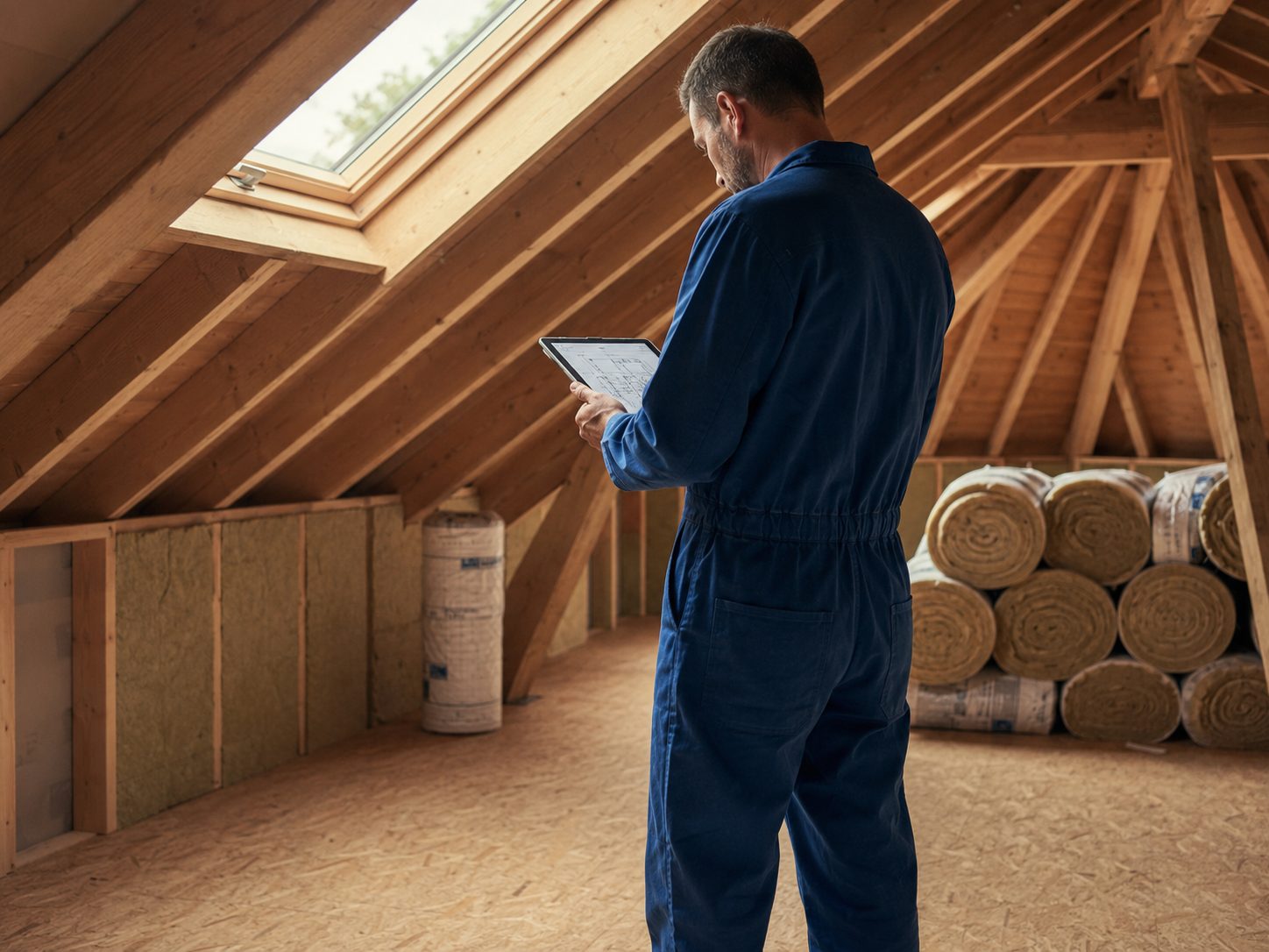 Technicien en rénovation énergétique analysant un projet d'isolation en Charente-Maritime