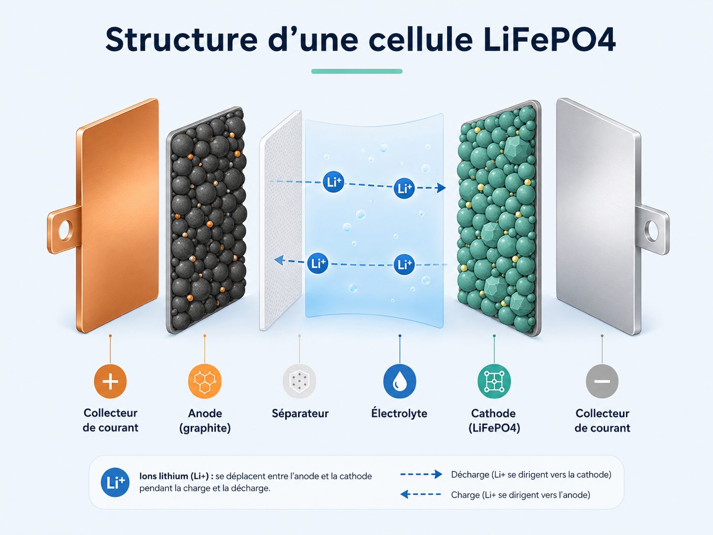 Technologie batterie LiFePO4 lithium fer phosphate stockage solaire